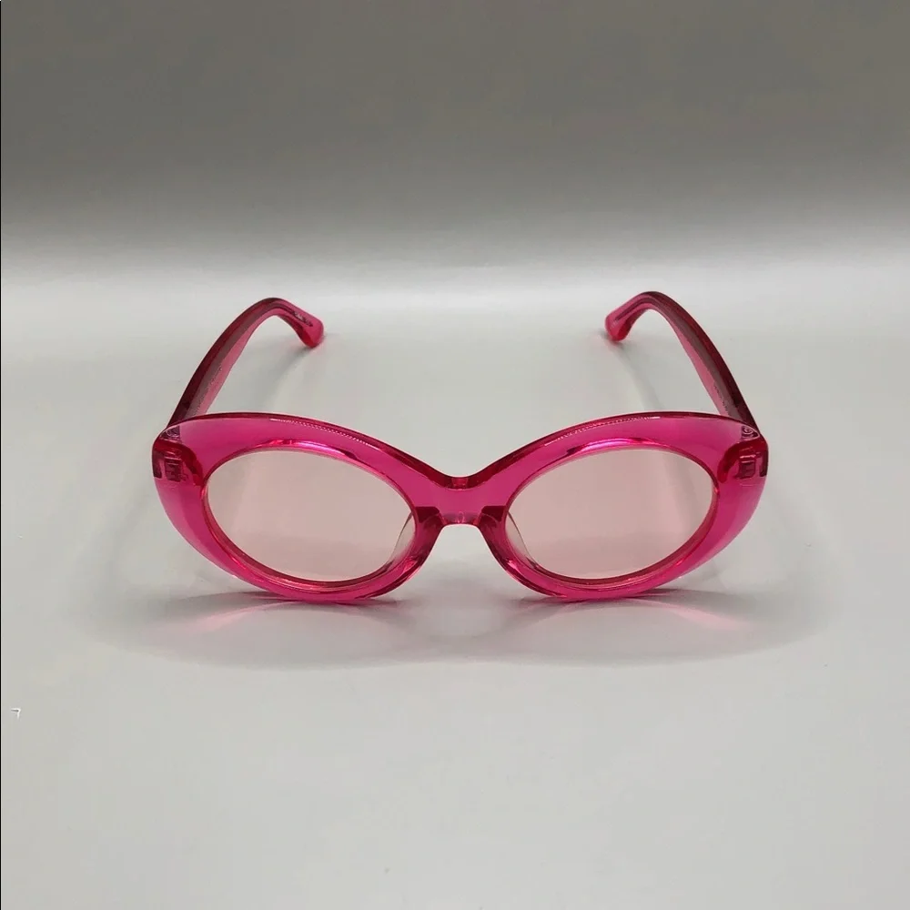 Diff Eyewear Olivia Pink Crystal Sunglasses Oval Trendy